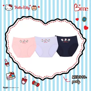 B'me กางเกงในเอวกลาง รุ่น ME6710(Hello Kitty)แพ็ก3ตัว คละสี สีชมพูพาสเทล ม่วง กรม,ชมพูอ่อน ฟ้า ครีม ME1514 ME1709 ME1710