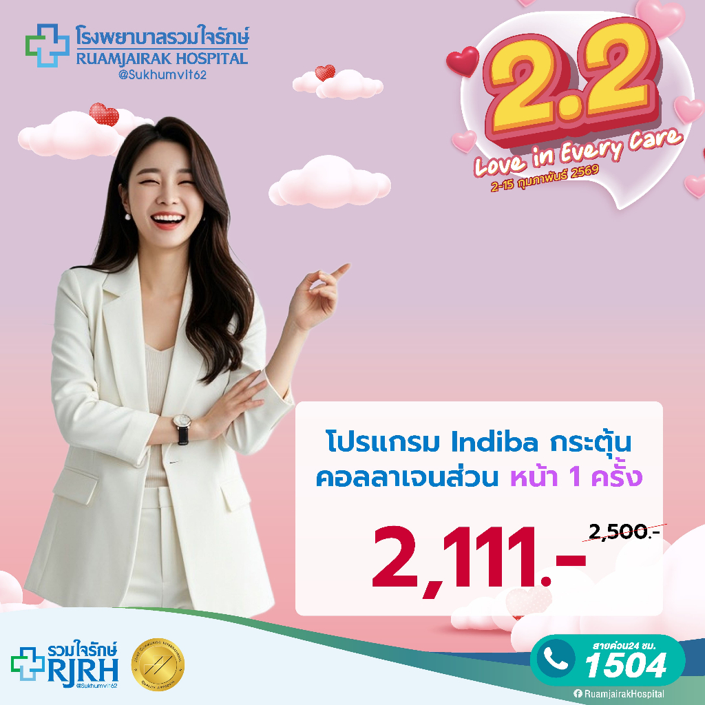 [E-Voucher]โปรแกรม Indiba กระตุ้นคอลลาเจนส่วน หน้า 1 ครั้ง