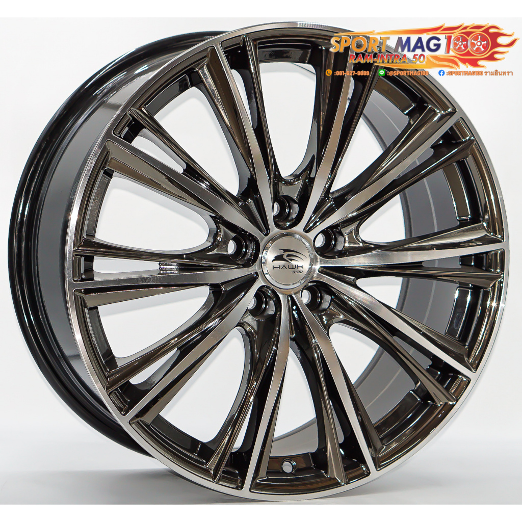 ล้อแม็กแบล็คโคม SSW S230 5รู100 แบล็คโคม กว้าง8 ขอบ18นิ้ว(ราคา 4วง)