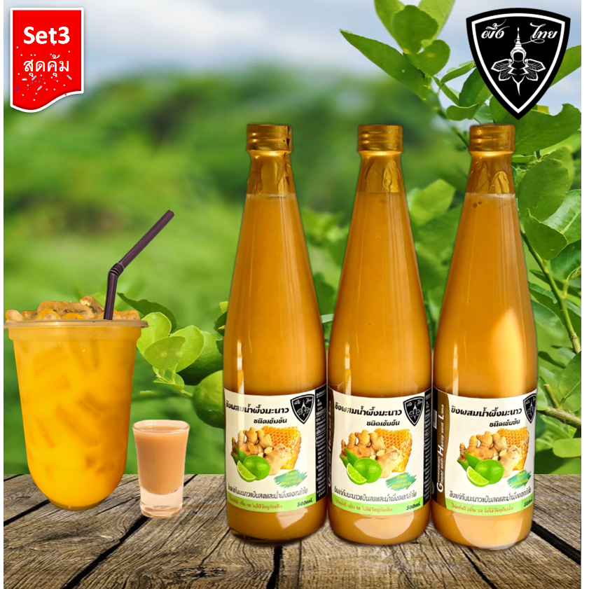 ขิงผสมนํ้าผึ้งมะนาว500ml 3 ขวด ปกติราคา 840 ลดเหลือ 660 บาท
