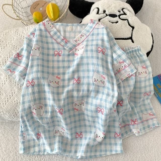 ์NEW ชุดนอนผ้าไหมญี่ปุ่น คอวี แขนสั้นขาสั้น ผ้านิ่มใส่สบาย สินค้าพร้อมส่ง
