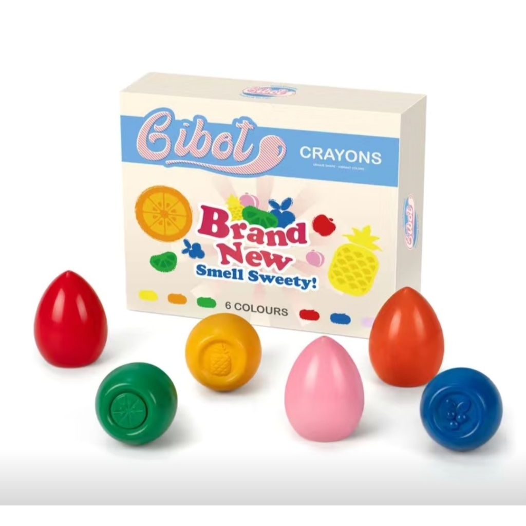 สีเทียนรูปไข่ สีเทียนสำหรับเด็กเล็ก Gibot Crayons มีกลิ่นหอม ปลอดภัยสำหรับเด็ก