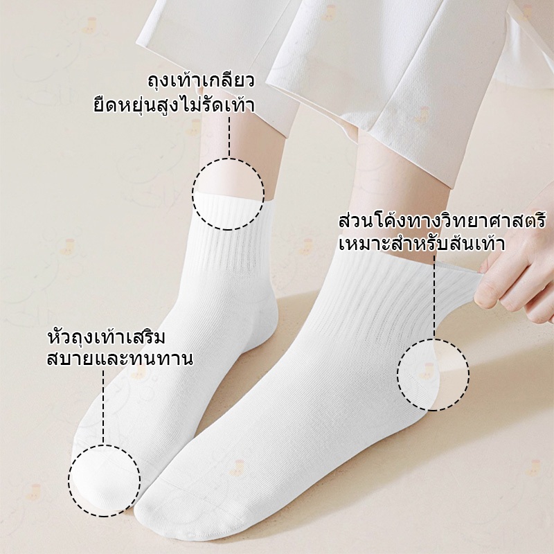 ✨ถุงเท้าข้อยาว สีพื้น ข้อสูงปานกลาง ผ้าหนาอย่างดีทนทาน สไตล์ญี่ปุ่น และเกาหลี คุณภาพสูง ผู้ชายและผู้หญิง ราคา ถูกที่สุด ดีลบีเคเค แกลเลอรีภาพที่ 7