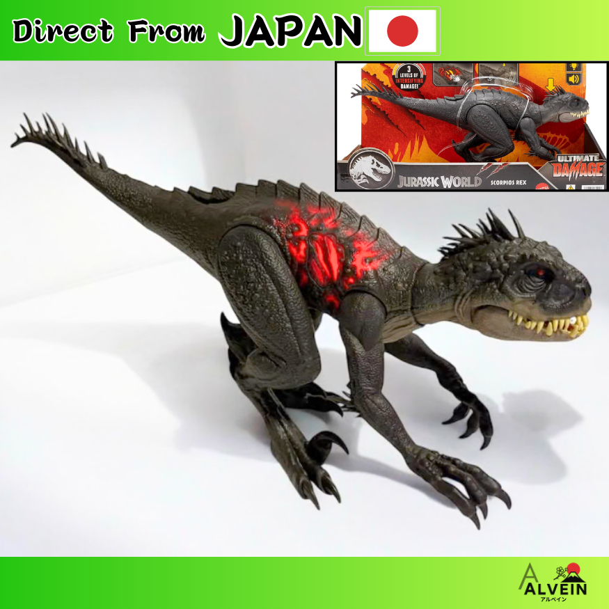 【Direct From Japan】Mattel Jurassic World Damage Light-Up Scorpius Rex Figure 36.9cm JCG25