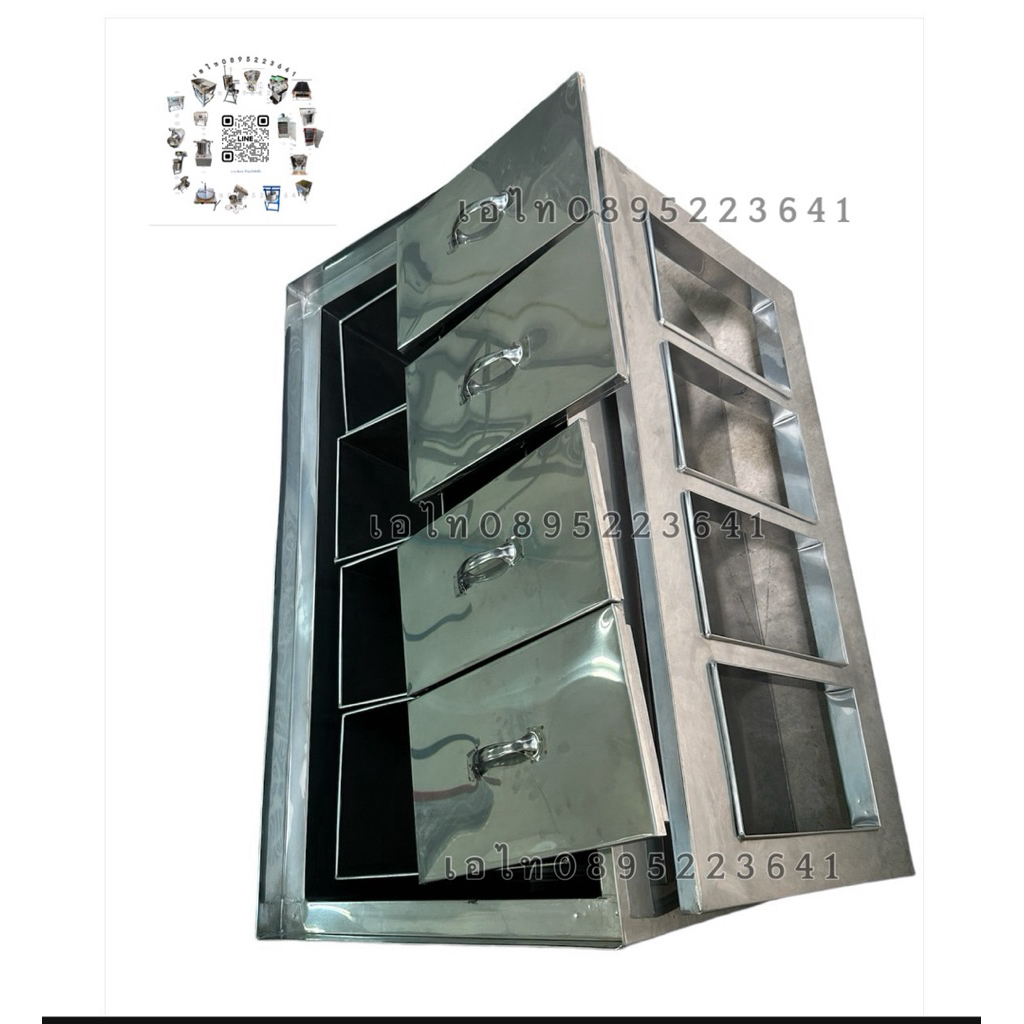 ถังเก็บนำ้หวาน4ฝาแบ่ง8ช่อง(50x100x60cm)