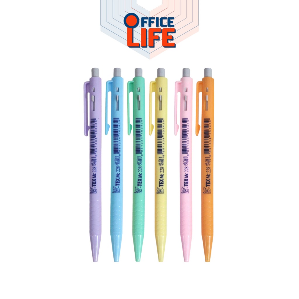 TEX (เท็กซ์) ปากกา ปากกาลูกลื่น รุ่น MC228 ด้ามพาสเทล ( 1 ด้าม / คละสี )