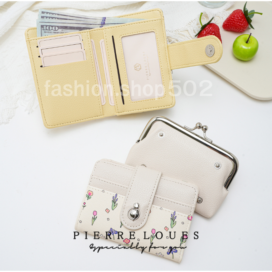 fashion.shop502 กระเป๋าสตางค์ผู้หญิงดีไซน์ดอกไม้ เรียบหรู ช่องใส่บัตร ช่องใส่เหรียญ เยอะ พร้อมส่งในไทย มีส่งด่วน B-081 รูปที่ 2