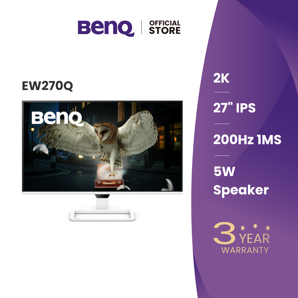 BenQ EW270Q 27นิ้ว 2K 200HZ IPS 90% P3 USB-C Monitor (จอภาพสำหรับ ทำงาน ดูหนัง)