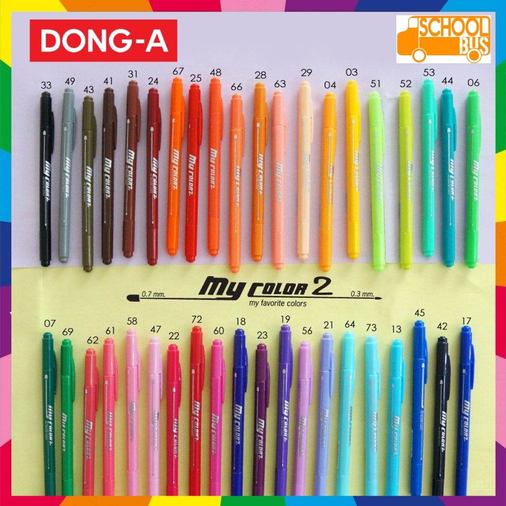 ปากกา My Color 2 มายคัลเลอร์ 2 Dong-A 40 สี TWIN-TIP 2 หัวในด้ามเดียว