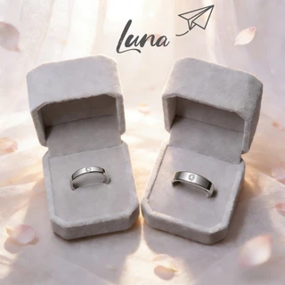แหวนเงินแท้ 925 ฝังเพชรสวิส(CZ) แหวนคู่รัก Luna.