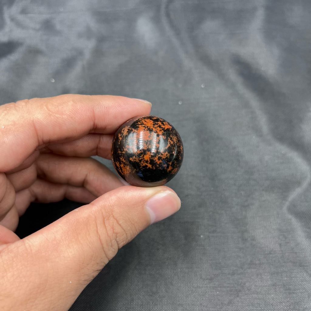 Mahogany Obsidian Sphere 30mm Natural Stone ลูกแก้วออบซิเดียนมะฮอกกานีแท้ 3ซม.