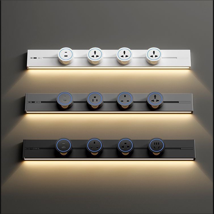 ซ็อกเก็ตรางล่าสุดพร้อมพอร์ตชาร์จ USB + TYPC-C ประสิทธิภาพของหลอดไฟ LED การควบคุมการเหนี่ยวนำอินฟราเรด