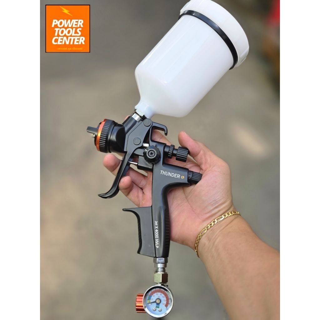 THUNDER กาพ่นสี คุณภาพสูง Jet X 4000 HVLP วัสดุดี พ่นดี เม็ดเรียงสวย ประหยัดสี มีขนาด 1.3 และ 1.4  คุณภาพเยอรมัน
