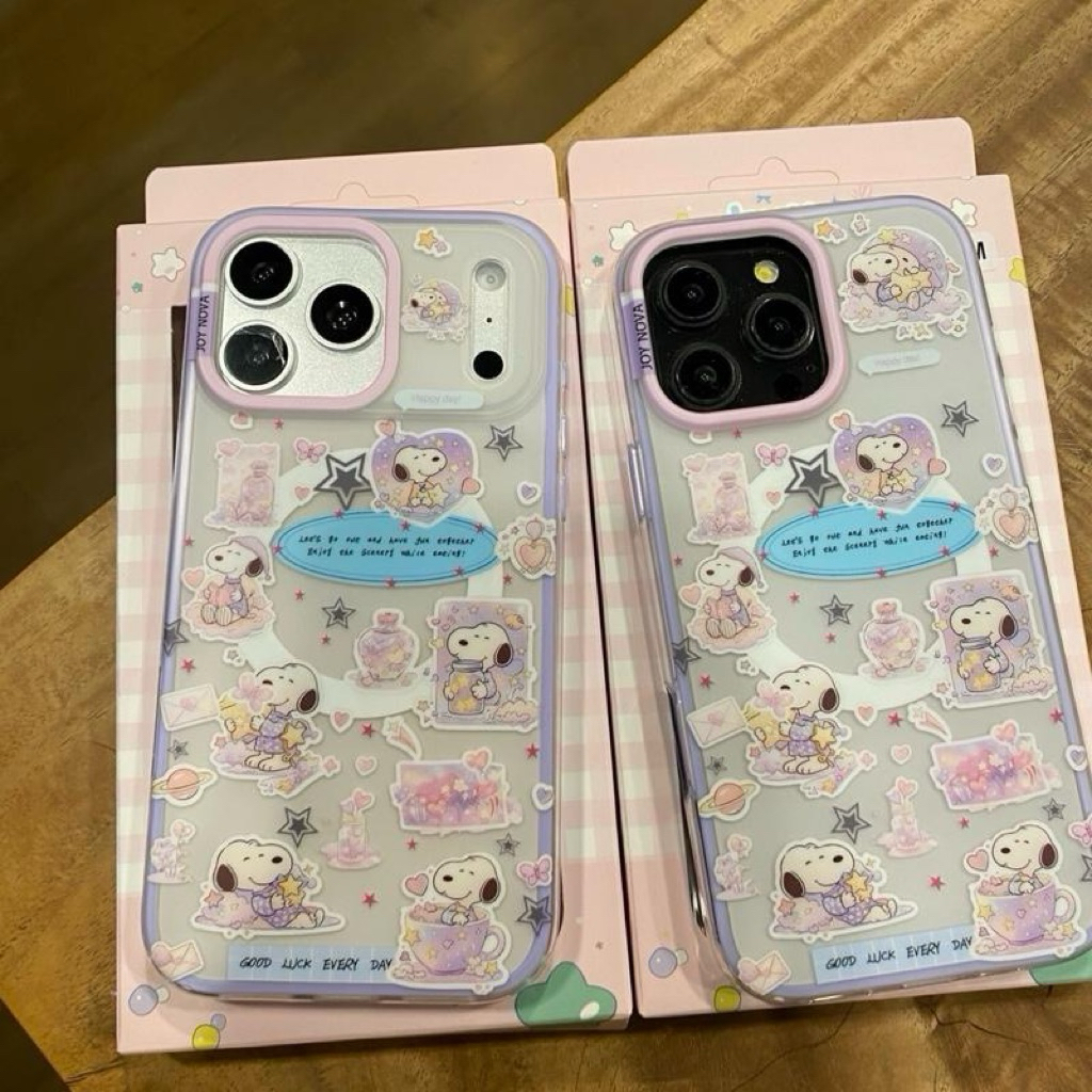 เคสสกรีนลายน้องสนูป งานผิวด้านเนื้อแมท มีที่ขาร์จไร้สาย ขอบ 2 ชั้น ขอบนิ่มหลังแข็ง