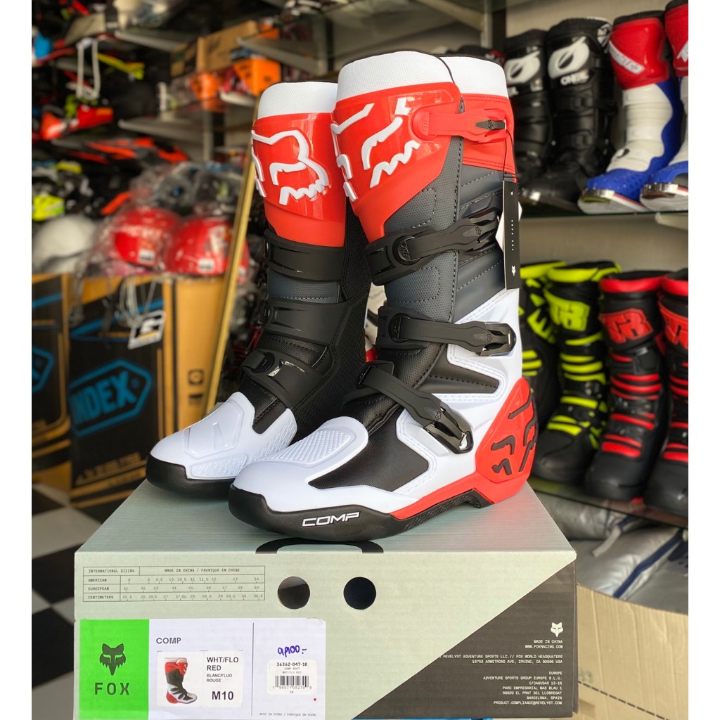 รองเท้าวิบาก FOX COMP WHT/FLO RED