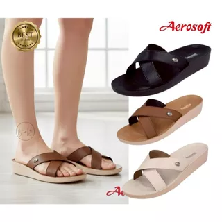 Aerosoftรองเท้าแตะผู้หญิงเพื่อสุขภาพ ลำลองเดินเบาสบายเท้าเปิดส้น งานสวย แอโรซอฟรุ่น Easy31