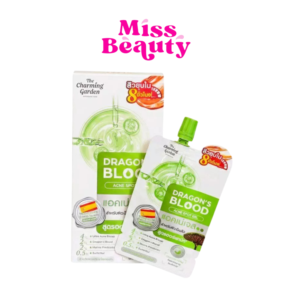 (กล่องx6)(เขียว) The Charming Garden Dragon's Blood Acne Spot Gel เดอะ ชาร์มมิ่ง ดราก้อน บลัด แอคเน่ สปอต เจล 7 กรัม
