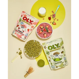 OLY. Go Strawberry Plant Based High Protein Cereal 270g โอลี่ ซีเรียลโปรตีนสูง รสสตอเบอร์รี่ 270g