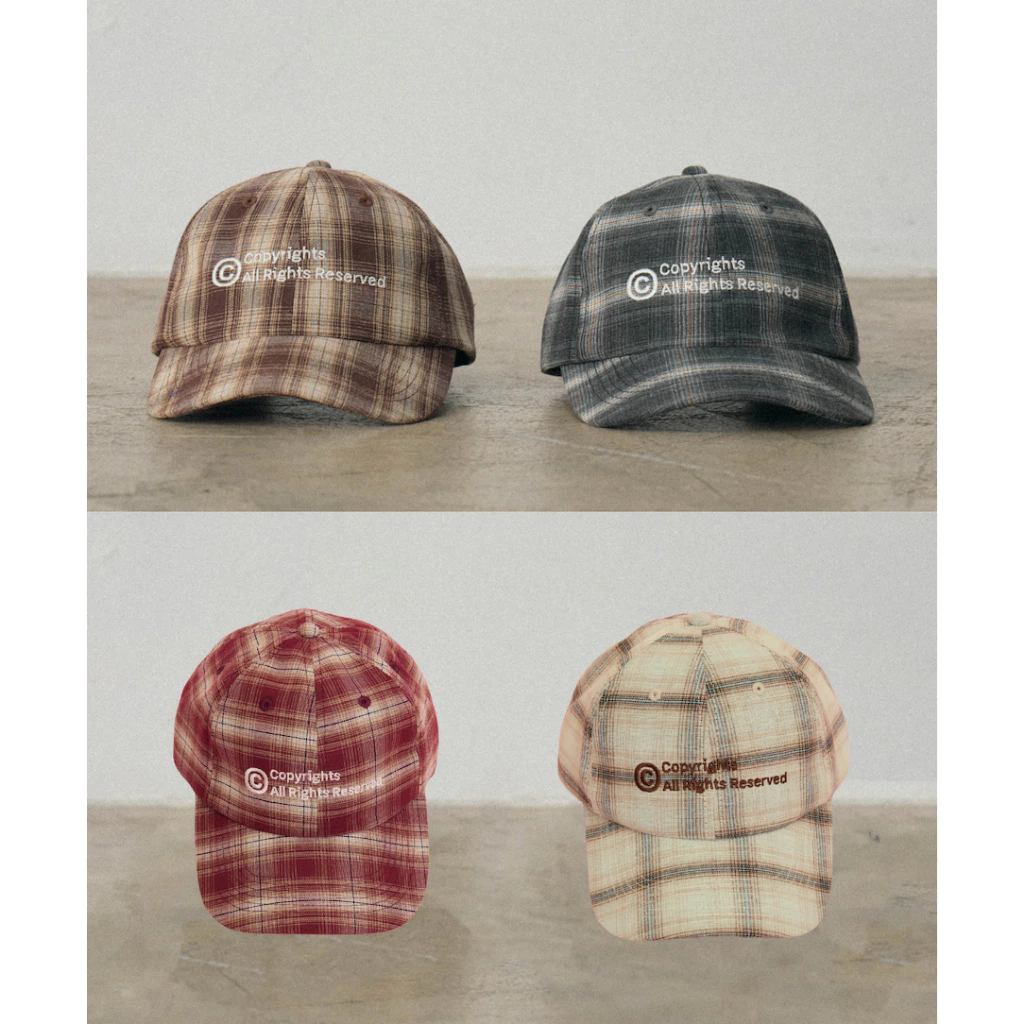 ENDOFMARCH | COPYRIGHTS PLAID CAP หมวกแก๊ปทรงเบสบอล unisex