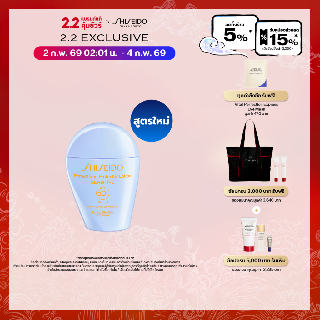 SHISEIDO PERFECT SUN PROTECTOR LOTION SENSITIVE 50ML