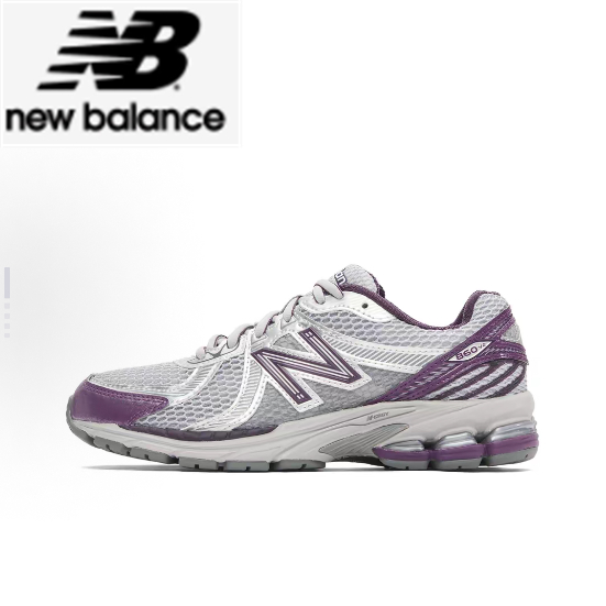 New Balance 860 v2 Y2K Low cut Running Shoes Silver Purple  ของแท้100%