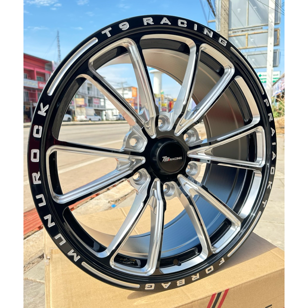 T9_Racing V_Series ขอบ 18”_กว้าง 8.5”_6รู_offset 35 (1ชุด=4วง) แถมฟรี น๊อตสี_จุ๊บยาง - รูปที่ 2