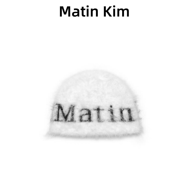 【Matin Kim】 Felt furry ear-protection no-peak knitted hat cold cap หมวกขนสัตว์