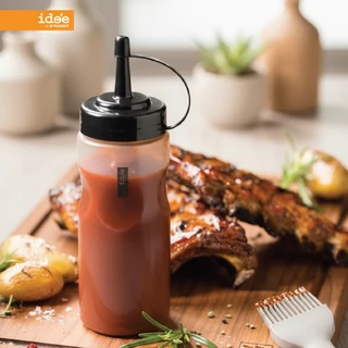 ide'e [2 PCS] New! ขวดบีบซอสพลาสติก ความจุ 500 ml. (รุ่น PNB566) มีฝาจุกปิดกันหก บีบง่าย ใช้งานสะดวก วัสดุ Food Grade