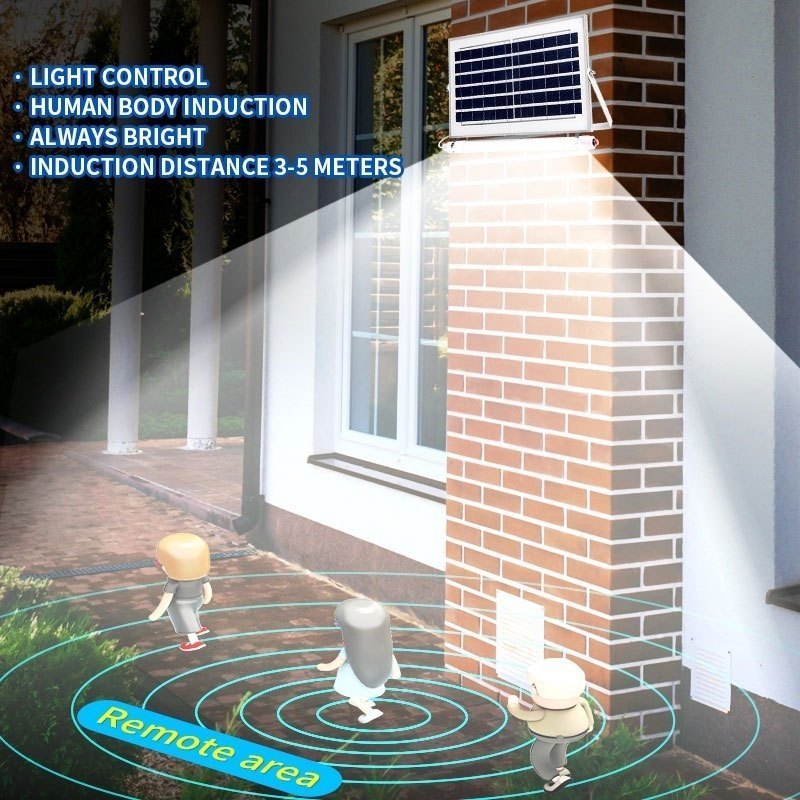 หลอดไฟพลังงานแสงอาทิตย์ ไฟโซล่าเซลล์ โคมไฟโซล่าเซลล์ 100W/300W ไฟโซล่าเซลล์ ไฟสวน ปรับได้ 3 สี 0ค่าไฟ ไฟภายนอกอาค - รูปที่ 6