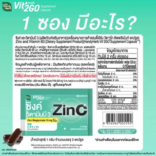 HandyHerb Vit’2Go Supplement Capsule Zinc and Vitamin B3 วิต’ทูโก ซิงค์ เเละวิตามินบี 3 ชนิดกล่อง 1 กล่อง (12 ซอง)
