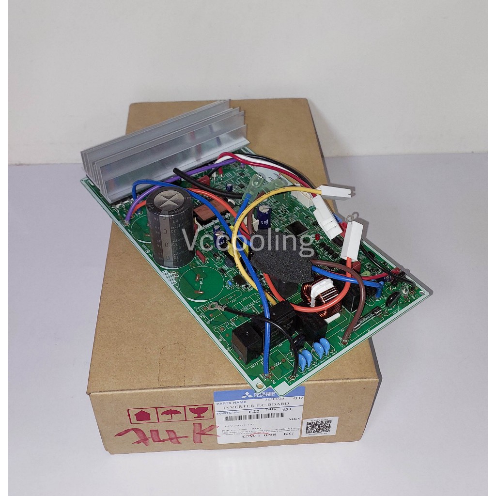 Mitsubishi Electric แผงวงจร แผงบอร์ดคอยร้อนมิตซู Part No.E22 74K 451 รุ่น MUY-JP13VF-TH1 อะไหล่แอร์ 