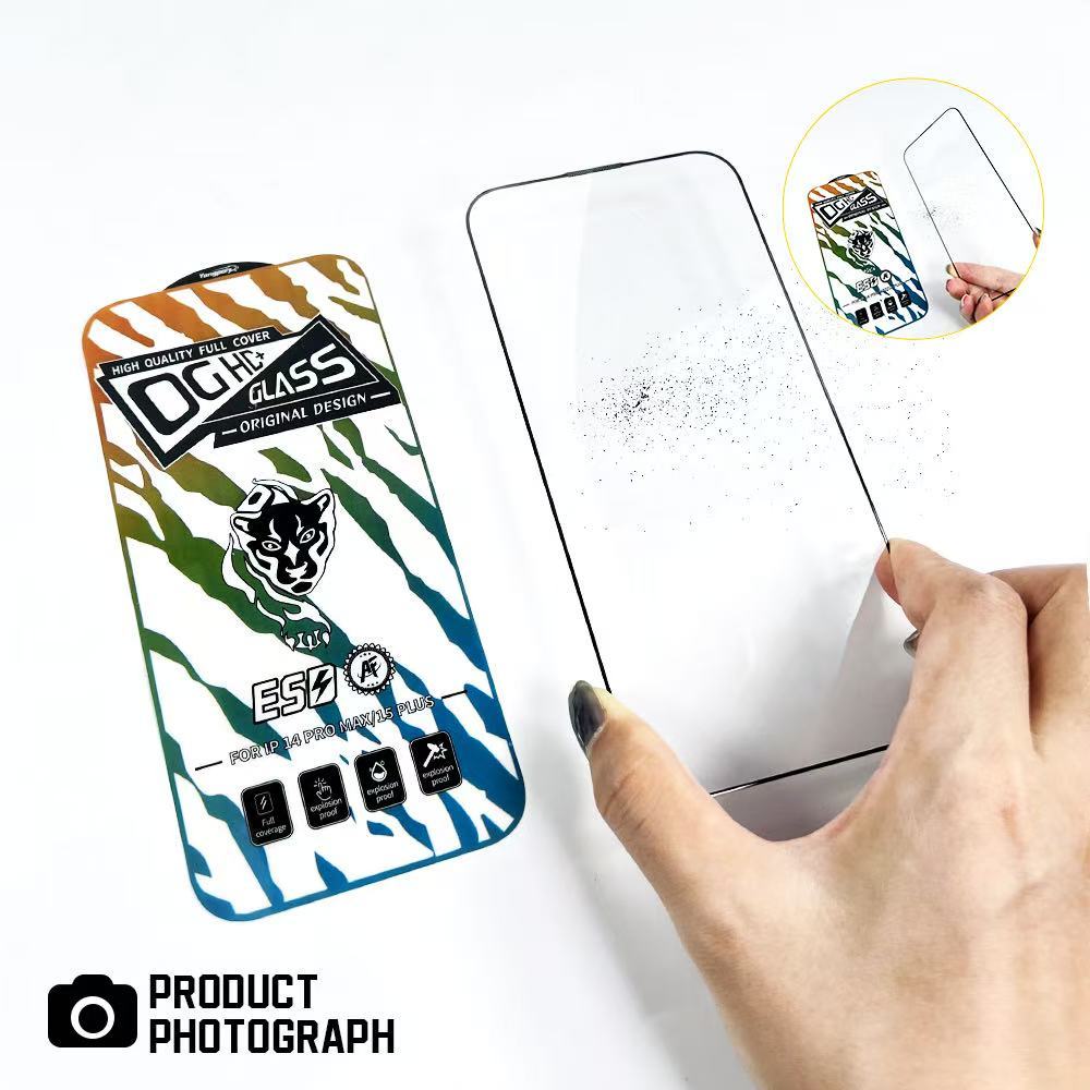 ฟิล์มกระจกเต็มจอขอบโค้งสีดำป้องกันไฟฟ้าสถิตย์สำหรับiPhone XR 11 12 13pro 14 15plus 16 17Ari 17ProMax - รูปที่ 3