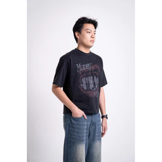 STND06 Boxy T-Shirt “Money Talk” เสื้อยืดครอปวินเทจ