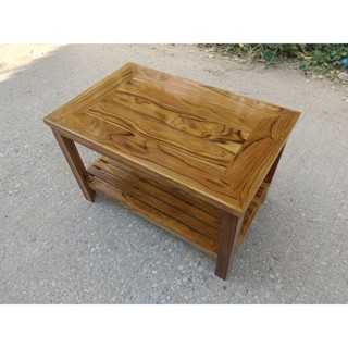 โต๊ะกลาง โต๊ะเขียนหนังสือ  โต๊ะวางของ 2ชั้นไม้สักเเท้