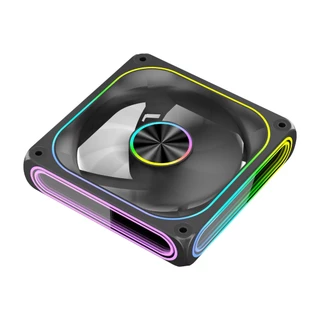 พัดลมเคส COOLMOON Mirror Moon Pro ARGB 3pin 5V + 4pin PWM 120mm. 1800RPM