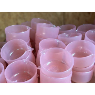 ถ้วยชงมัทฉะสีชมพูใส มีดอกบ๊วยด้านใน * งานตำหนินะคะ*