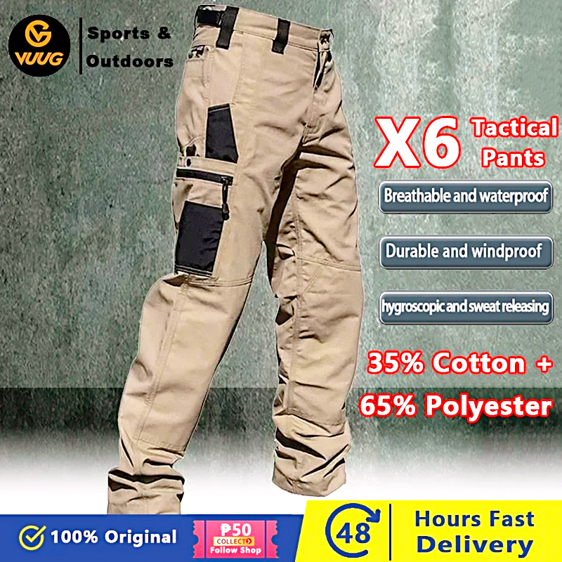 🔥 กางเกงเดินป่าไอเอ็กซ์ X6 สีดำ กันน้ำ ทนทาน มีซองเยอะ กางเกงปีนเขา กางเกงกลางแจ้งผู้ชาย