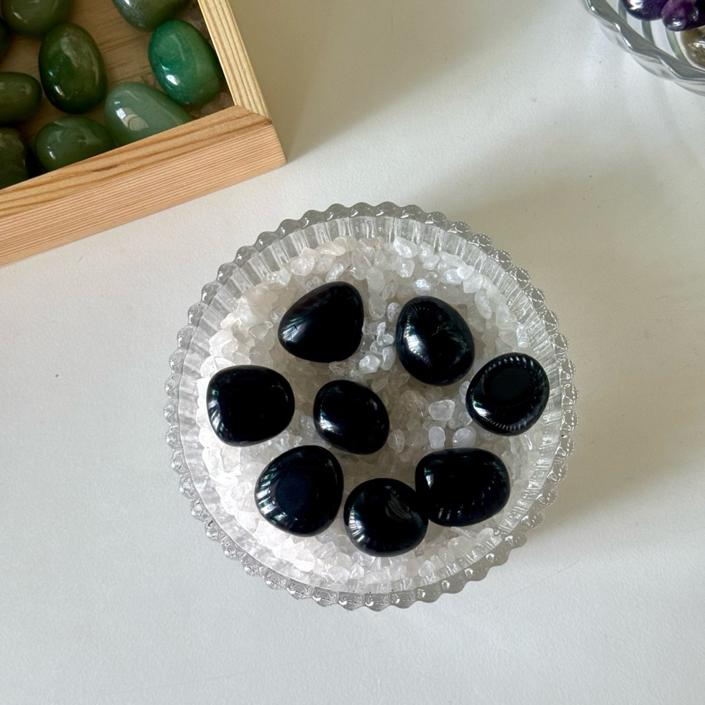 "A'RINNE"หินก้อน หินแท้100% ออบซิเดียน Obsidian  “ปกป้องกันภัยคุ้มครอง ขจัดพลังงานลบ”