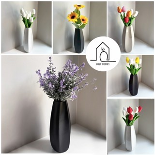 ชุดแจกันเซรามิก ทรงมะเฟือง ขนาดใหญ่ พร้อมดอกไม้ประดิษฐ์ ของข…