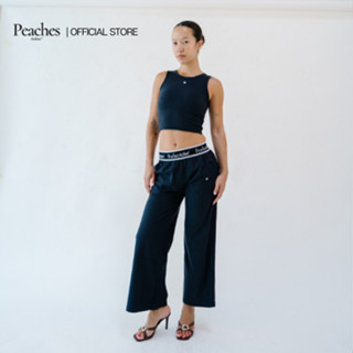 Peaches Active Flyaway Seamless Trousers Black กางเกงขากระบอ…