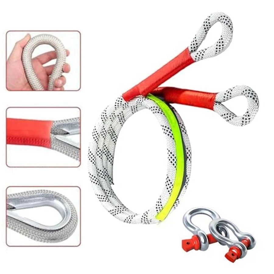 สายลากรถ เชือกกู้ภัยฉุกเฉินในรถยนต์ เชือกลากจูงที่ทนต่อแรงกระแทกพิเศษ 10 ตัน เชือกลากรถอุปกรณ์กู้ภัยในรถยนต์ สายลากจูง - รูปที่ 6