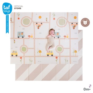Taf Toys سجادة لعب إسفنجية كبيرة قابلة للطي Highway Adventures Foam Mat لحديثي الولادة صورة 9
