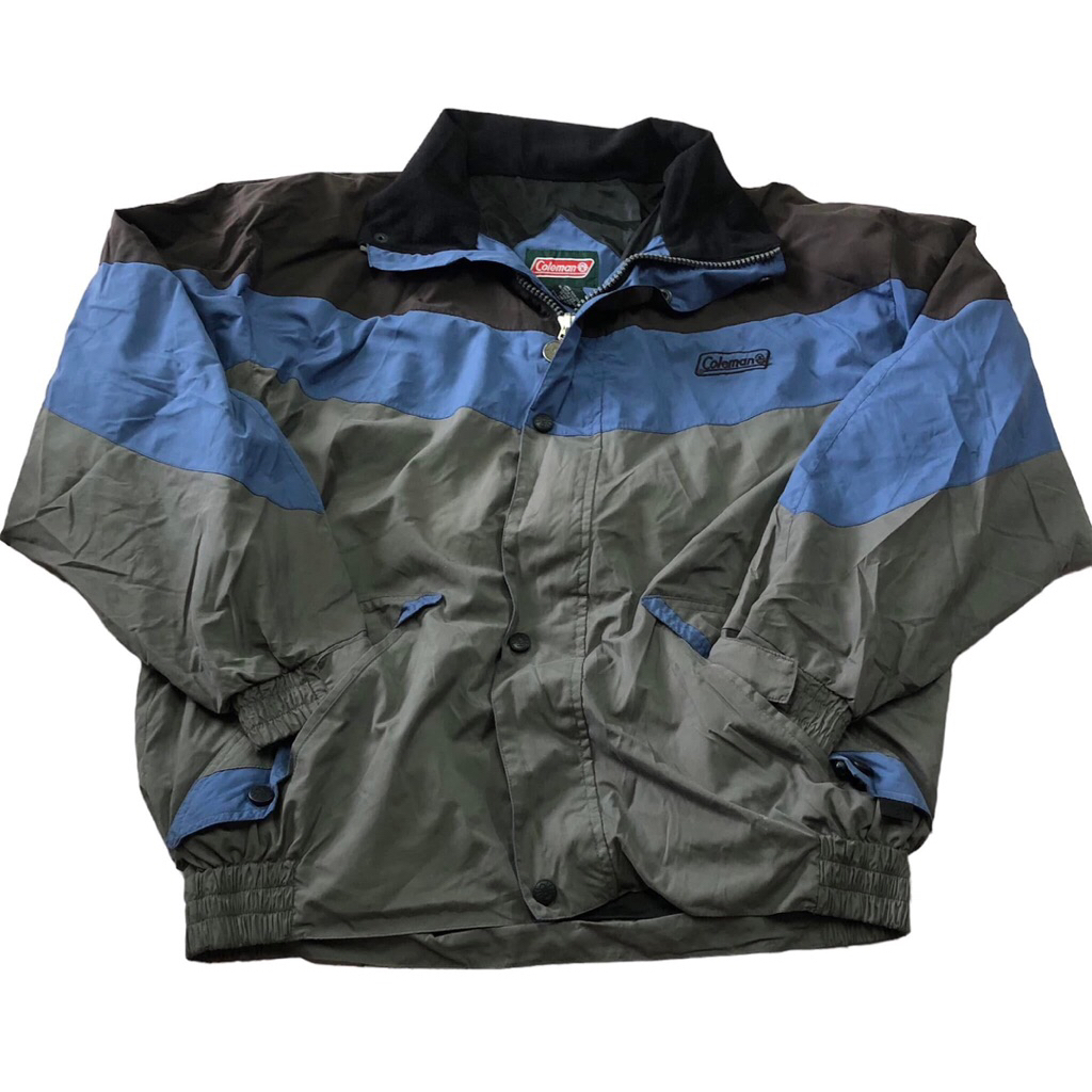 Coleman Vintage Coat Jacket Mens Med Lightweight Hooded Full Zip Camp Hike Walk