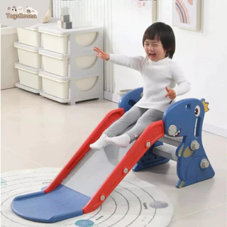 Toyszoona สไลเดอร์ สไลเดอร์เด็ก พับได้ พร้อมแป้นบาส+ลูกบาส