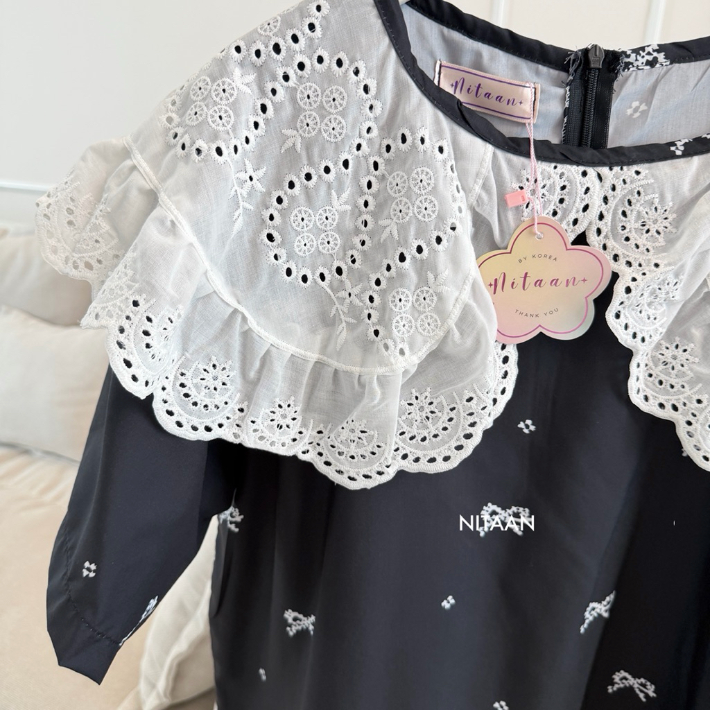 NITAANKIDS:) ชุดแม่ 1 ชุด ลาย BLACK BOW FAM SET รูปที่ 8