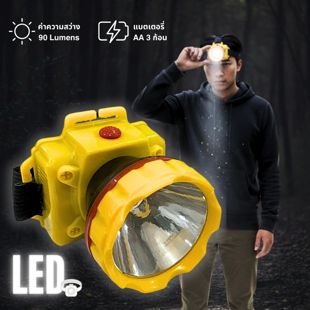 20warehouse ไฟฉายคาดศีรษะ LED 90 Lumens thumbnail 6