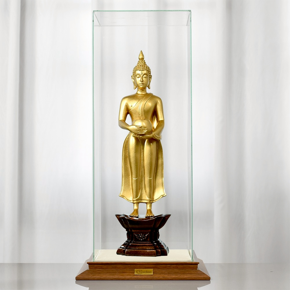 CHAIDEE พระประจำวันพุธ พระพุทธรูปปางอุ้มบาตร เสริมการงาน ของขวัญมงคล สีทอง