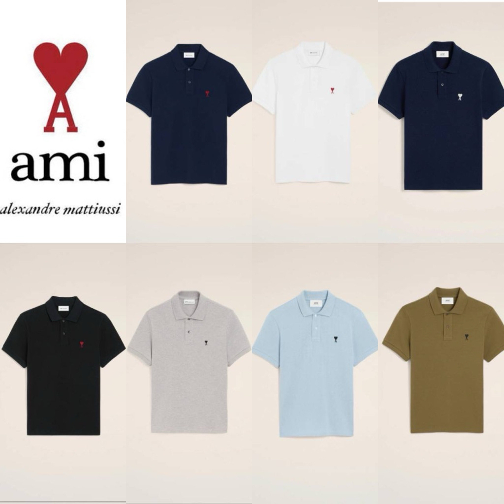 Ami Paris De Coeur Polo Shirts ของแท้ 100% ของใหม่มือ 1 พร้อมส่ง เสื้อโปโล Ami Paris
