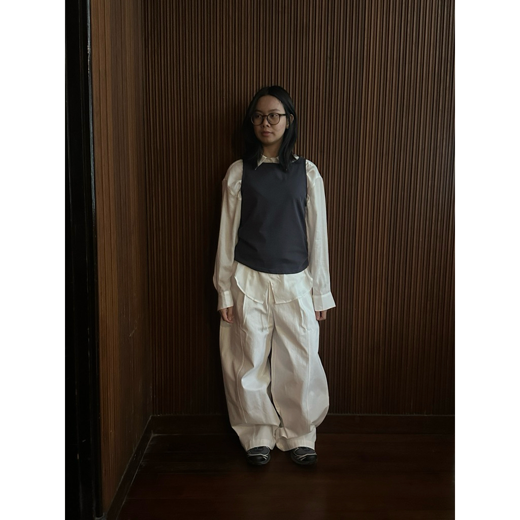 SOMETHING ABOUT US - Straight cotton pants minimal casual style - รูปที่ 7