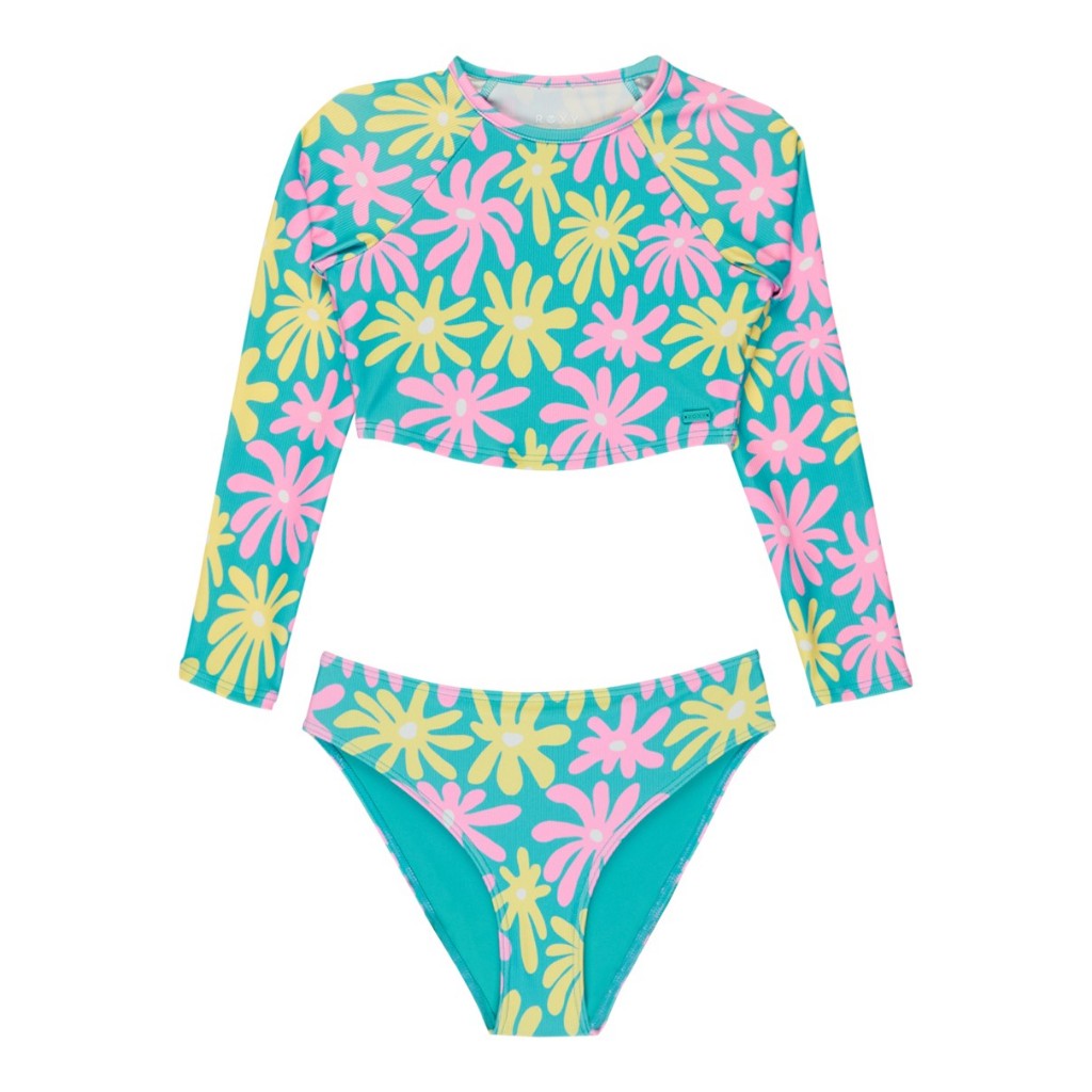 ROXY ชุดว่ายน้ำเด็กผู้หญิง Girls 8-16 Flower Lover Crop Lycra Set 254 ERGWR03479-XGYM